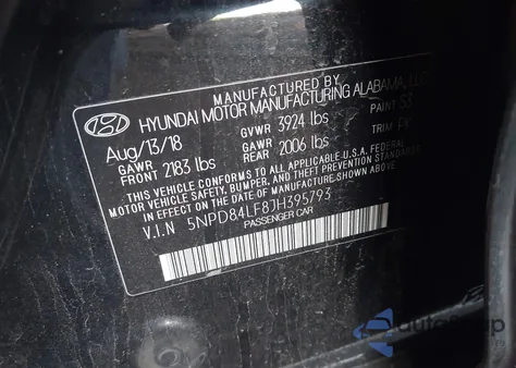 2018 Hyundai Elantra Sel from USA, damaged, VIN 5NPD84LF8JH395793